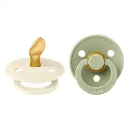 Etos BIBS Colour Fopspeen Anatomisch Latex Maat 1 Ivory/Sage 2 stuks aanbieding