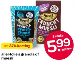 Spar Alle Holie's granola of muesli aanbieding