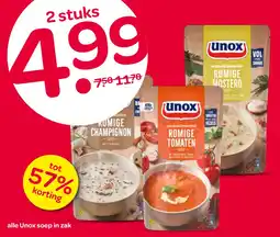 Spar Alle Unox soep in zak aanbieding