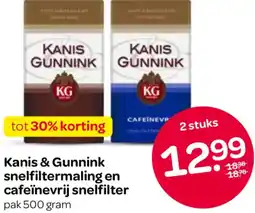 Spar Kanis & Gunnink snelfiltermaling en cafeïnevrij snelfilter aanbieding