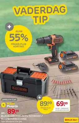 Praxis Black+decker accu schroef-/ klopboormachine aanbieding