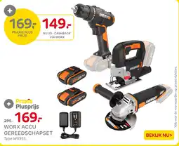 Praxis Worx Accu Gereedschapset aanbieding