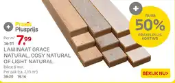 Praxis Laminaat Grace Natural, Cosy Natural of Light Natural aanbieding