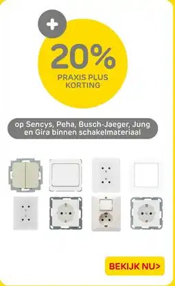 Praxis Sencys, Peha, Busch-Jaeger, Jung en Gira binnen schakelmateriaal aanbieding