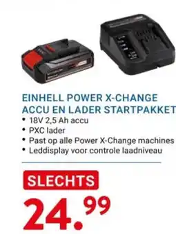 Kluswijs Einhell power x-change accu en lader startpakket aanbieding