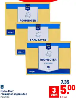Makro Metro Chef roomboter ongezouten aanbieding