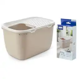 Zooplus Savic kattenbak Hop In Giant - Starterset: Kattenbak mokka/wit + 6x Bag it up Litter Tray Bags aanbieding