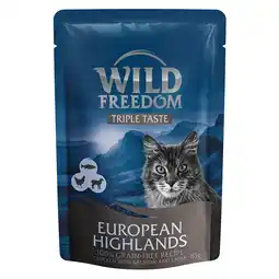 Zooplus 8x 85g Wild Freedom Triple Taste European Highlands Kip met Zalm & Lam natvoer voor katten aanbieding