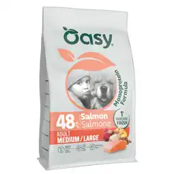 Zooplus Oasy Adult Medium/Large Zalm Hondenbrokken - Dubbelpak: 2 x 10 kg aanbieding