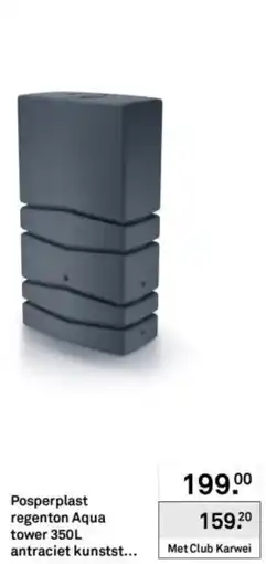 Karwei Posperplast regenton Aqua tower antraciet kunstst aanbieding
