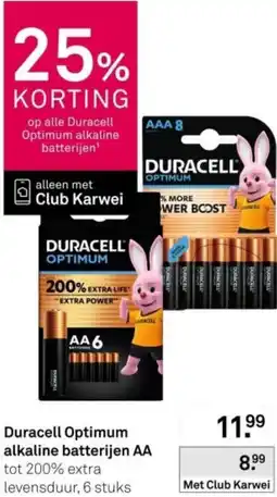 Karwei Duracell Optimum alkaline batterijen AA aanbieding