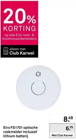 Karwei Elro FS1701 optische rookmelder inclusief lithium batterij aanbieding
