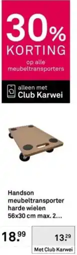 Karwei Handson meubeltransporter harde wielen aanbieding