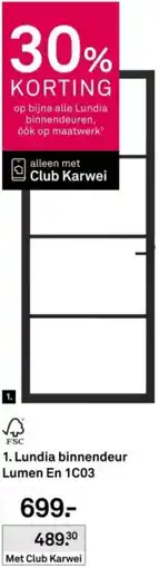 Karwei Lundia binnendeur Lumen En 1C03 aanbieding