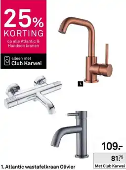 Karwei Atlantic wastafelkraan Olivier aanbieding