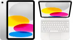 Coolblue Apple iPad (2025) 11 inch 128GB Wifi Zilver + Apple Magic Keyboard Folio QWERTY Wit aanbieding