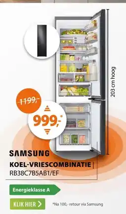Expert Samsung RB38C7B5AB1/EF Zwart aanbieding