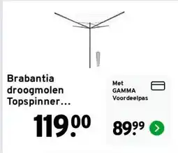 GAMMA Brabantia droogmolen Topspinner antraciet 50 m aanbieding