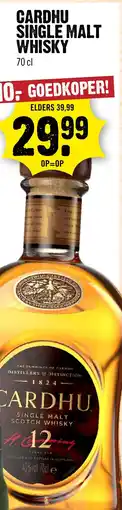 Dirck 3 Cardhu Single Malt Whisky aanbieding