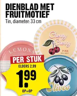 Dirck 3 Dienblad met fruitmotief aanbieding