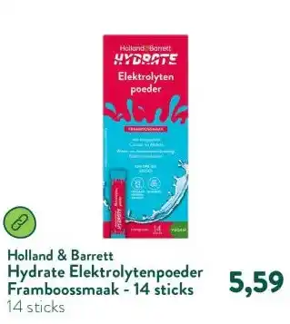 Holland & Barrett Hydrate Elektrolytenpoeder Framboossmaak - 14 sticks aanbieding