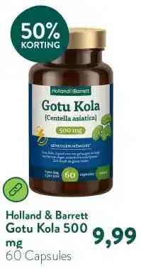Holland & Barrett Gotu Kola 500 mg aanbieding