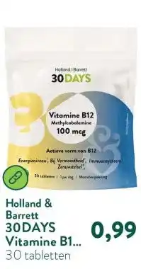 Holland & Barrett 30DAYS Vitamine B12 Methylcobalamine 100mcg aanbieding
