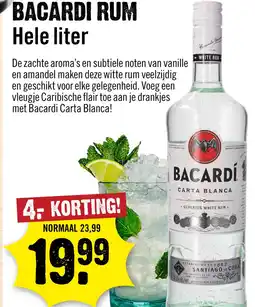 Dirck 3 Bacardi Carta Blanca 100 cl aanbieding