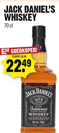 Dirck 3 Jack Daniel's Whiskey 70 cl aanbieding