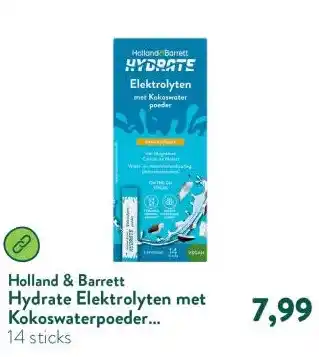 Holland & Barrett Hydrate Elektrolyten met Kokoswaterpoeder Ananassmaak - 14 sticks aanbieding