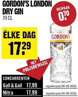 Dirck 3 Gordon's London Dry Gin 70 cl aanbieding