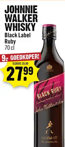 Dirck 3 Johnnie Walker Black Ruby Blended Scotch Whisky 70 cl aanbieding