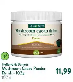 Holland & Barrett Mushroom Cacao Poeder Drink - 102g aanbieding