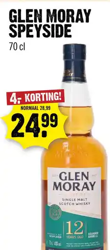 Dirck 3 Glen Moray Single Malt 12 Years Whisky 70 cl aanbieding