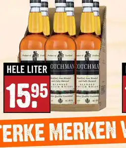 Dirck 3 Scotchman Whisky HELE LITER aanbieding