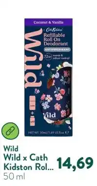 Holland & Barrett Wild x Cath Kidston Roll-on Deo Navulbaar Kokos & Vanille Starterspack aanbieding