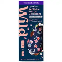 Holland & Barrett Wild x Cath Kidston Roll-on Deo Navulbaar Kokos & Vanille Starterspack - 50ml aanbieding