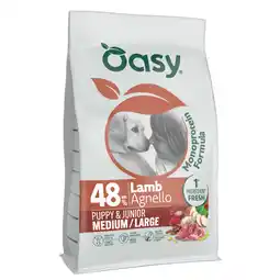 Zooplus Oasy Puppy & Junior Medium/Large Hondenbrokken met Lam - Dubbelpak: 2 x 10 kg aanbieding