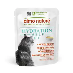 Zooplus 6x50g Almo Nature HFC Hydration Help kippenbouillon met kipfilet natvoer voor katten aanbieding