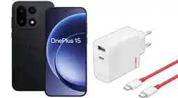 Coolblue OnePlus 15 512GB Zwart 5G + OnePlus SuperVOOC Oplader 120W + Usb C kabel aanbieding