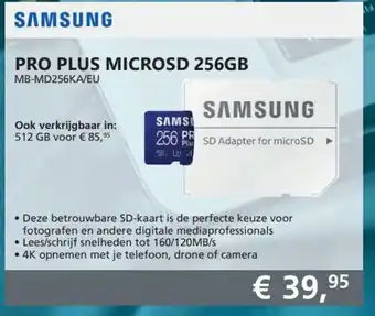 ITPRODEALS Samsung Pro Plus MicroSD 256GB aanbieding