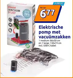 Action Elektrische pomp met vacuümzakken aanbieding