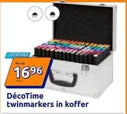 Action DécoTime twinmarkers in koffer aanbieding