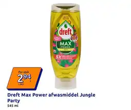 Action Dreft Max Power afwasmiddel Jungle Party aanbieding