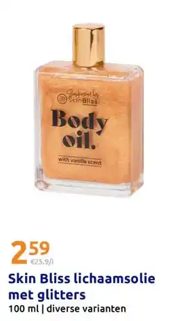 Action Skin Bliss lichaamsolie met glitters aanbieding