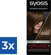 Bol.com Syoss - Haarverf - 4_8 - Chocoladebruin - 115ml x 3 aanbieding