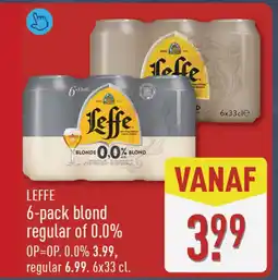 ALDI Leffe 6-pack blond regular of 0.0% aanbieding