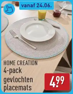 ALDI Home creation 4-pack gevlochten placemats aanbieding