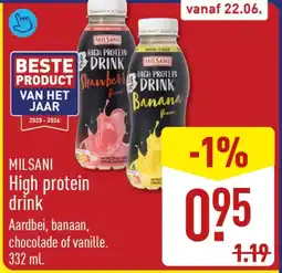 ALDI Milsani High protein drink aanbieding