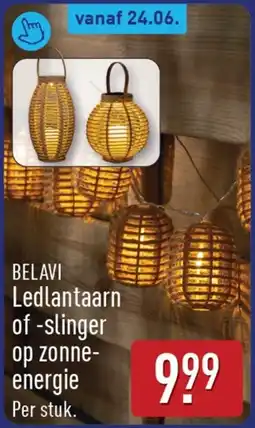 ALDI Belavi Ledlantaarn of -slinger op zonne- energie aanbieding